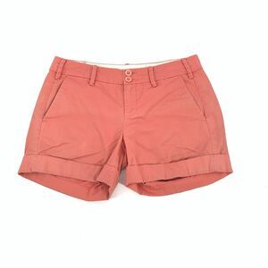 Paper Boy Chino Shorts Size 2 Womens Coral Orange Preppy Flat Front XS